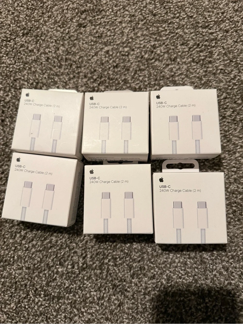 Apple USB-C 240W Charge Cable (2 m) - White Price is for all 6 cable